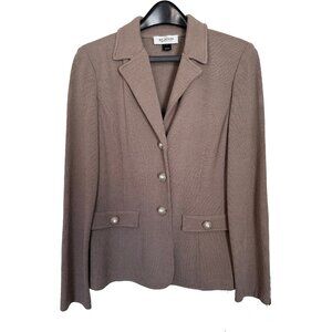 St. John Collection wool blend jacket beige/tan w/pearl buttons size 6